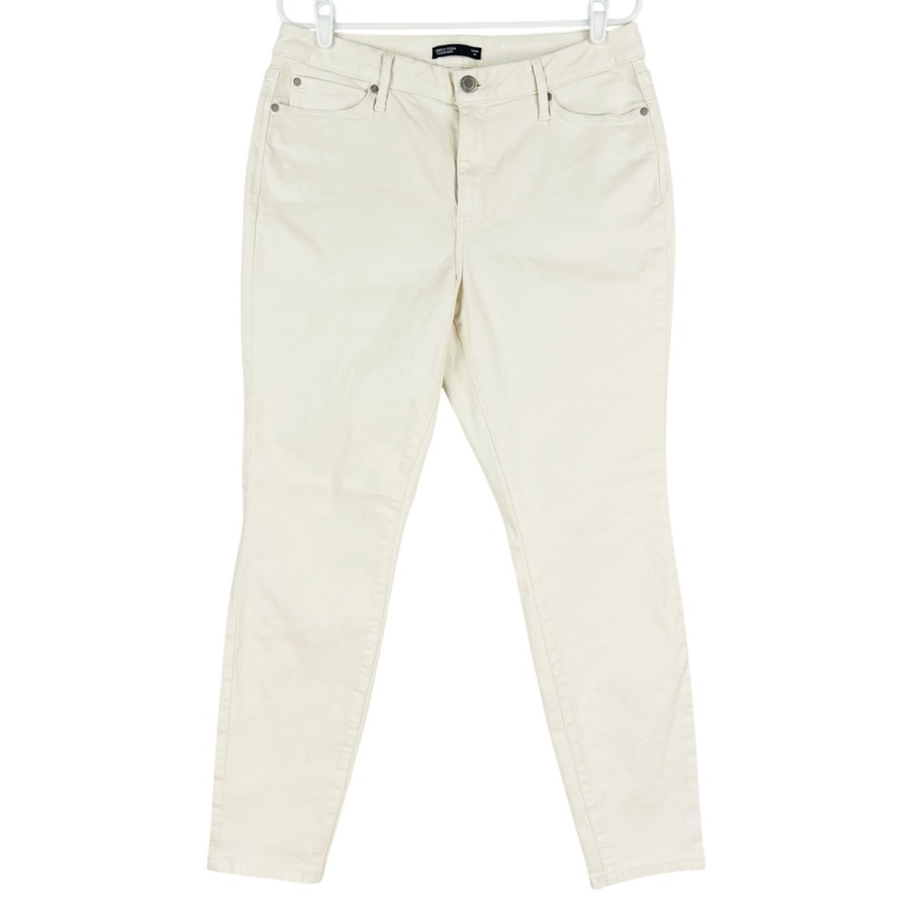 Simply Vera Wang Women Stretch Skinny Beige Denim Jeans Sz 14 Mid Rise NWOT